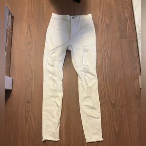 Hollister White Ripped Jeans Size 5 Short Perfect Condition